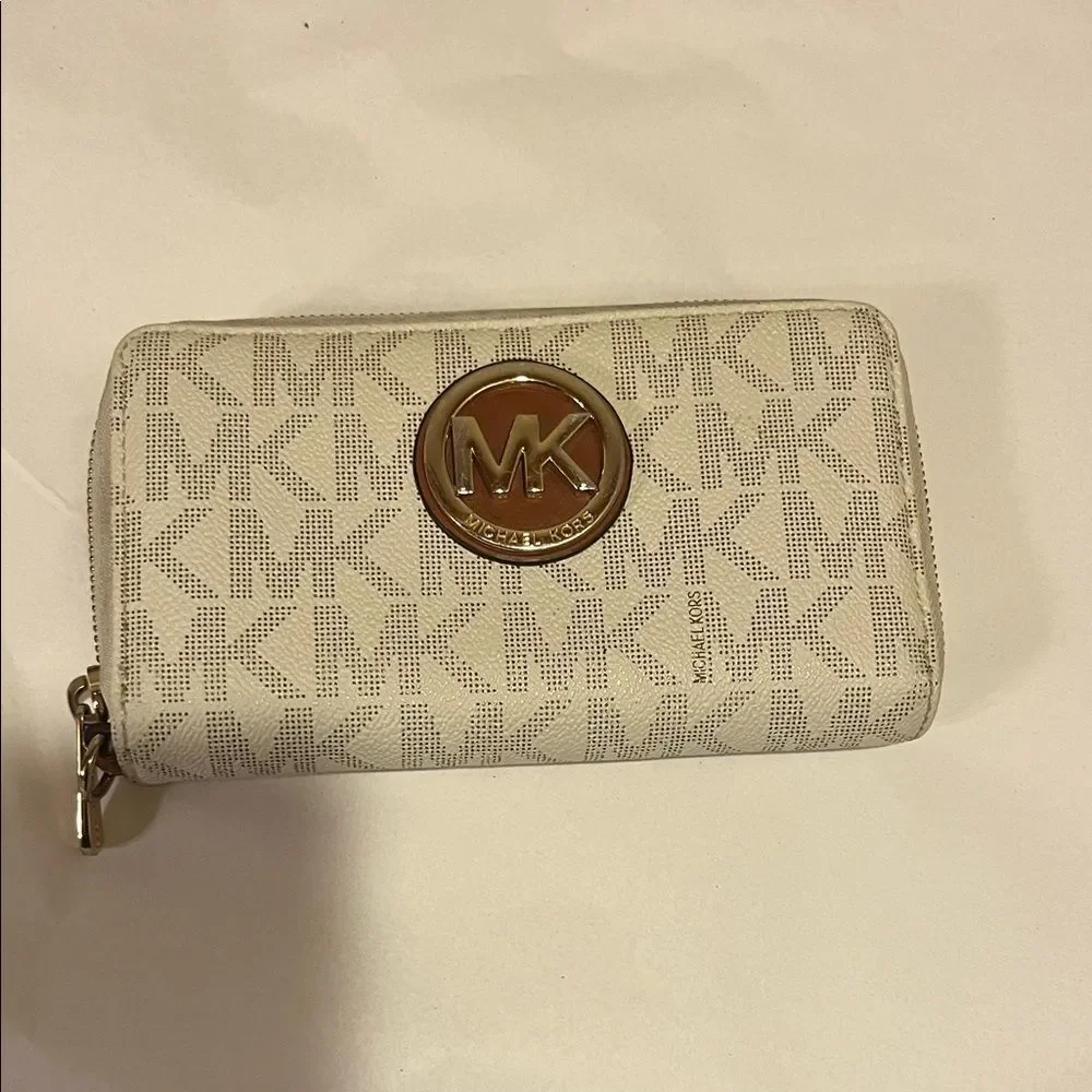 Michael Kors Beige Monogram Tote and Wallet